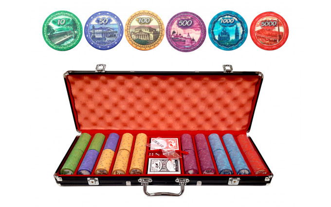 Набор для покера Rubles Ceramic на 500 фишек Набор для покера Rubles Ceramic на 500 фишек